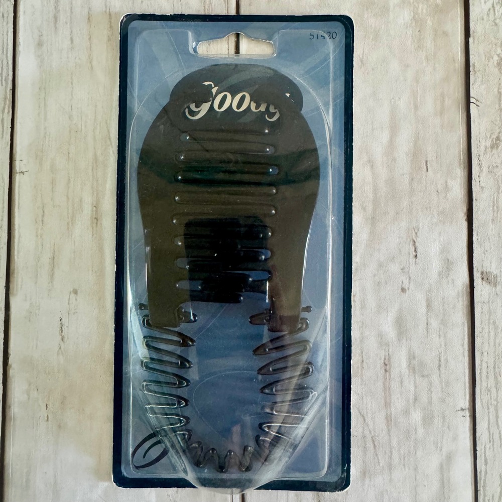 Vintage 1999 Goody Clinch-It Flexible Hair Comb Banana Clip Black 51420 New NIP